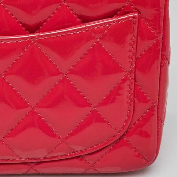 Chanel Pink Quilted Patent Leather Classic Square Mini Flap Bag - Picture 4 of 13